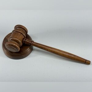 Wooden Judges Gavel with Sounding Block (Lawyer, Judge, Auction, Masonic) 90's